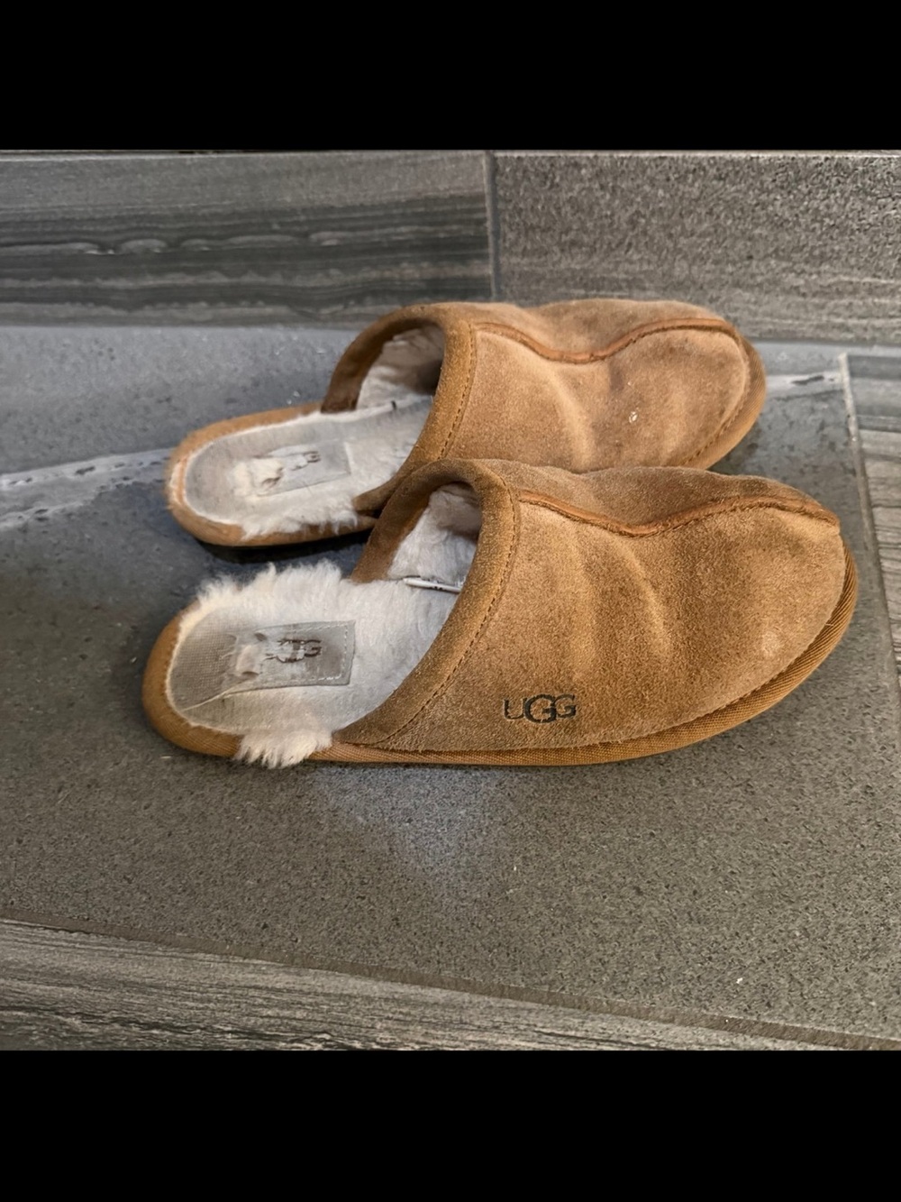 UGG Scuff Chestnut Suede Shearling Slippers shoes